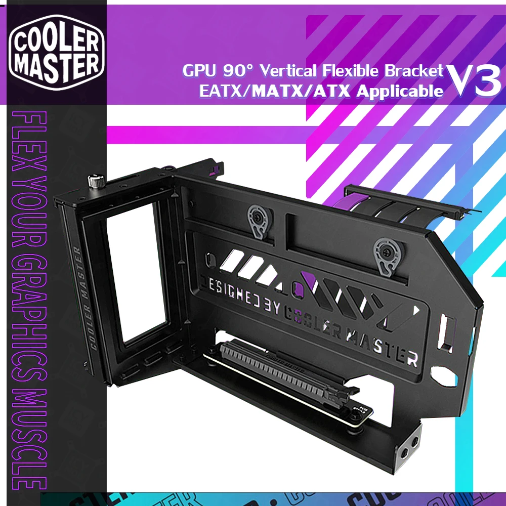 Cooler Master Graphics Card Bogie V3 Vertical Mount Graphics Card Riser Cable PCIE4.0 GPU 90 Degree Vertical Mount Cable