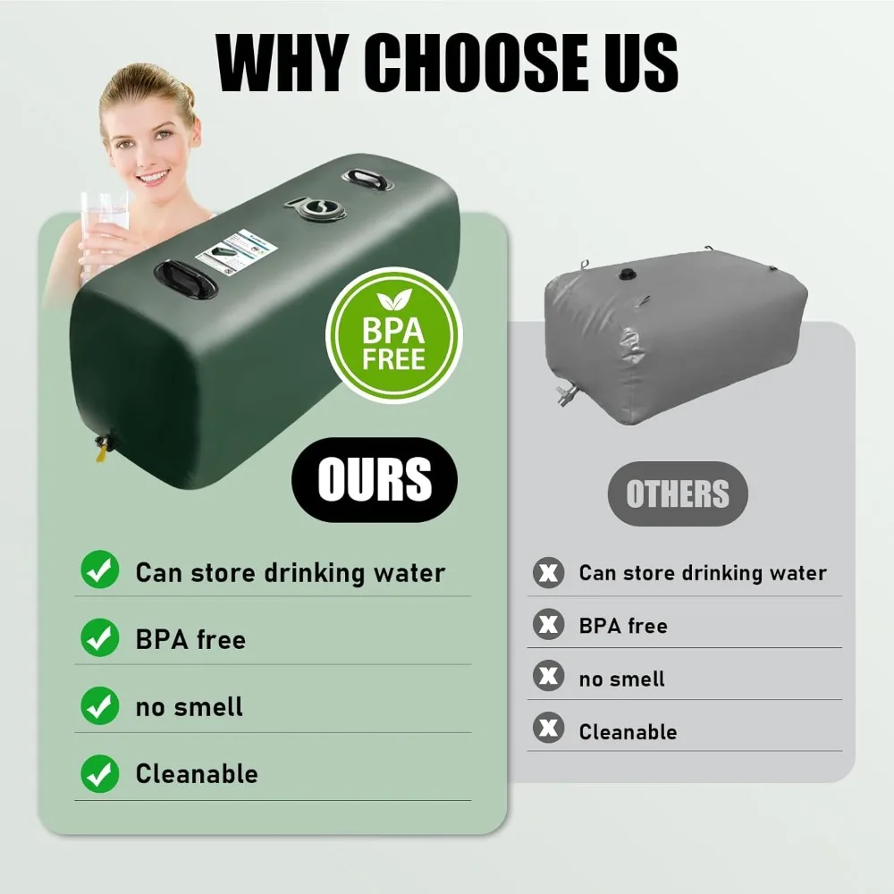 خزان مياه قابل للطي سعة 25 جالونًا لتخزين الشرب في الهواء الطلق