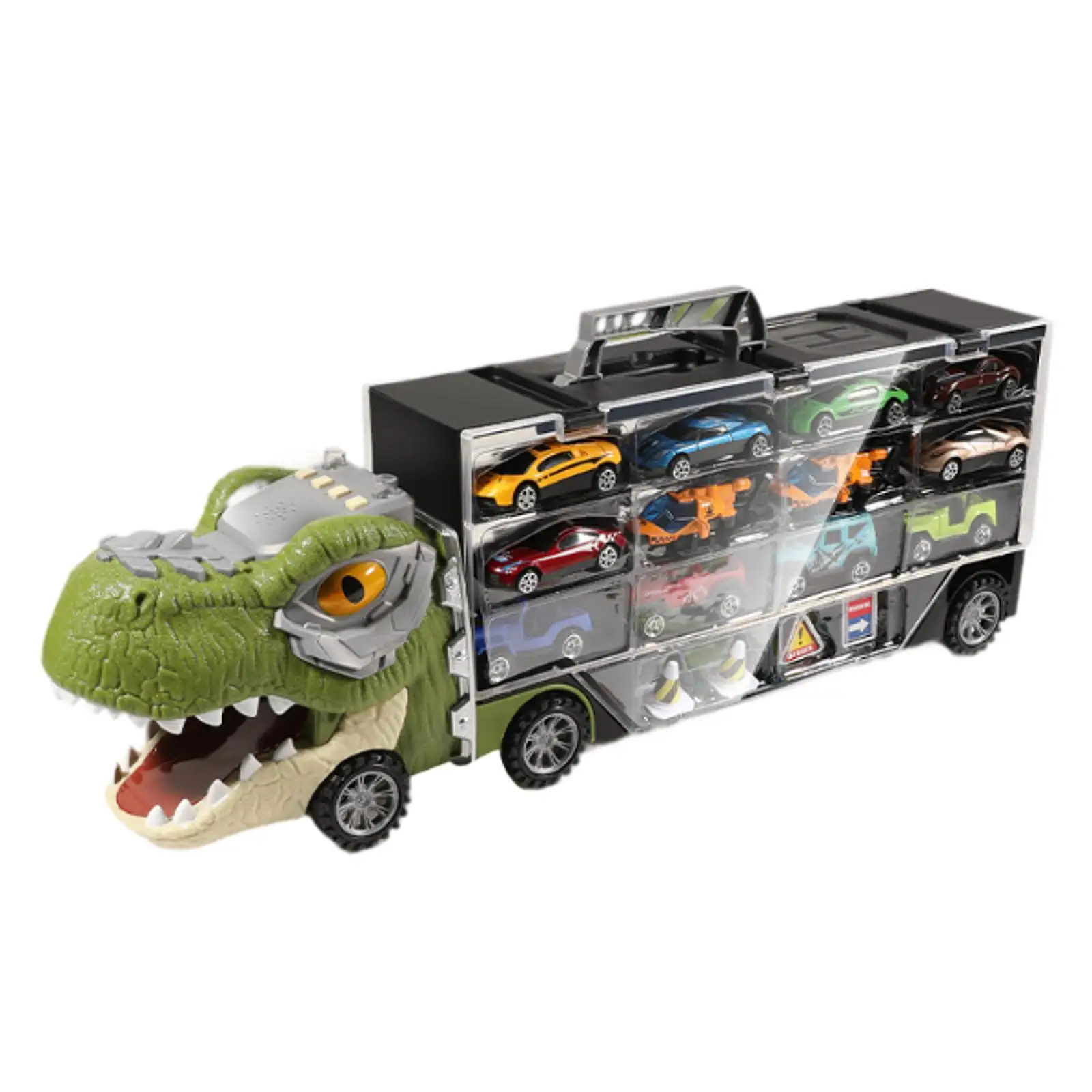 Dinosaur Track Sliding Cars Truck for Kids Transport Truck Carrier Dinosaur Car Vehicles Playset for Children Ages 3 Year Old