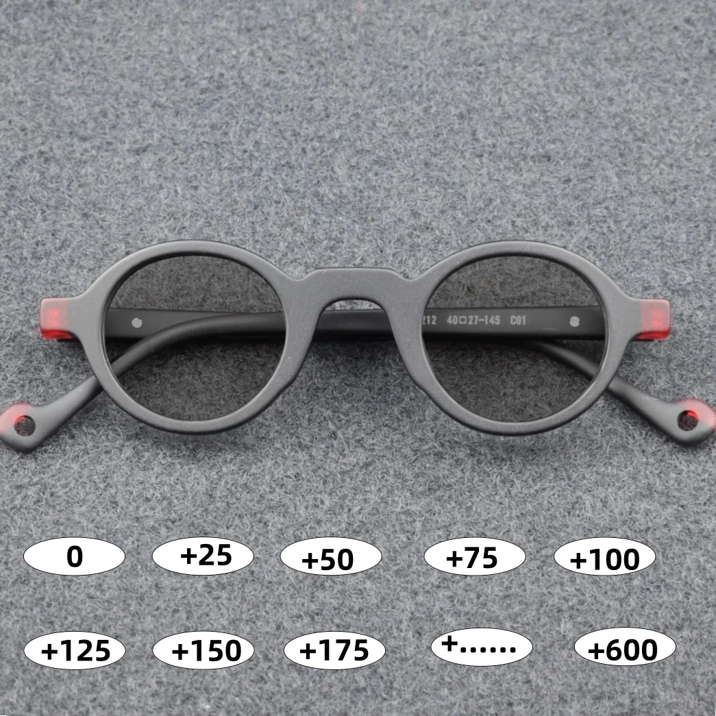 Top Quality Acetate Round SUNGLASSES Retro reading glasses Designer Brand Men Glasses 0 +0.25to+6