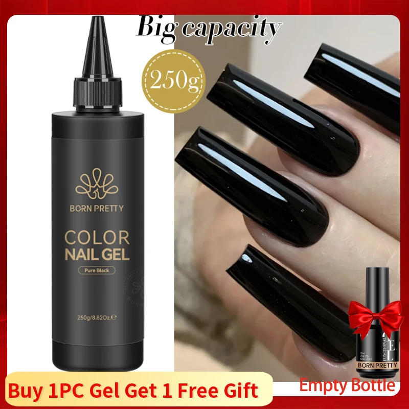 BORN PRETTY 250 g Milky White Jelly Nude Gel-Nagellack, nachgefüllte Verpackung, durchscheinendes, klares, semi-permanentes Soak-Off-UV-Gel