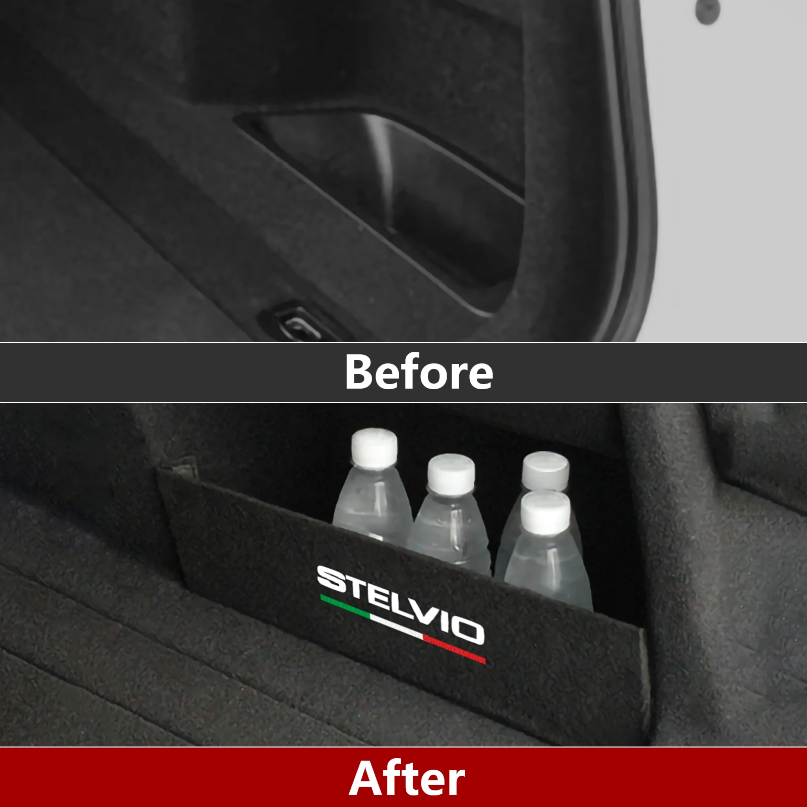 For Alfa Romeo Stelvio 949 2017-2027 Trunk Storage Partition Protect Panel, Nylon Interior Sticker, Car Trim Accessories