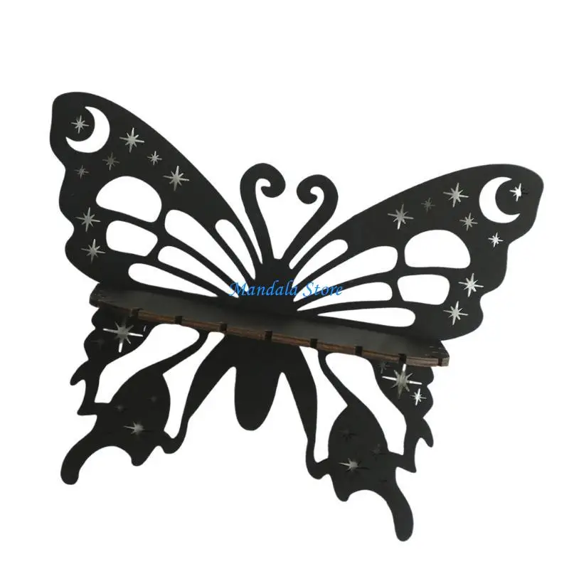 

U2JC Butterfly Cutout Crystal Display Shelf Wall Hanging Organizers Holder Stand Shelves for Home Decoration