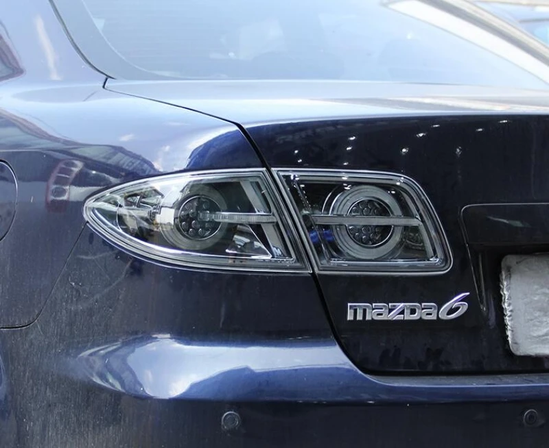 ضوء خلفي LED كامل لمصباح MAZDA 6 LED 2003-2014 عدسة شفافة للإسكان الأسود