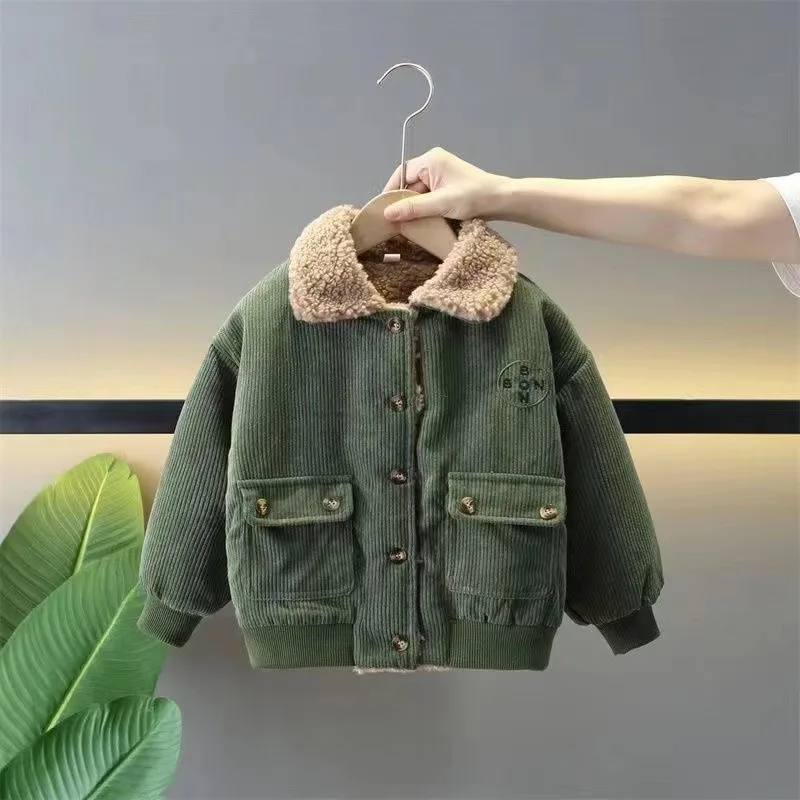 

2025 Fleece Jacket Warm Jacket Autumn/Winter Style Thickened Top Men's And Women's Corduroy Clothes