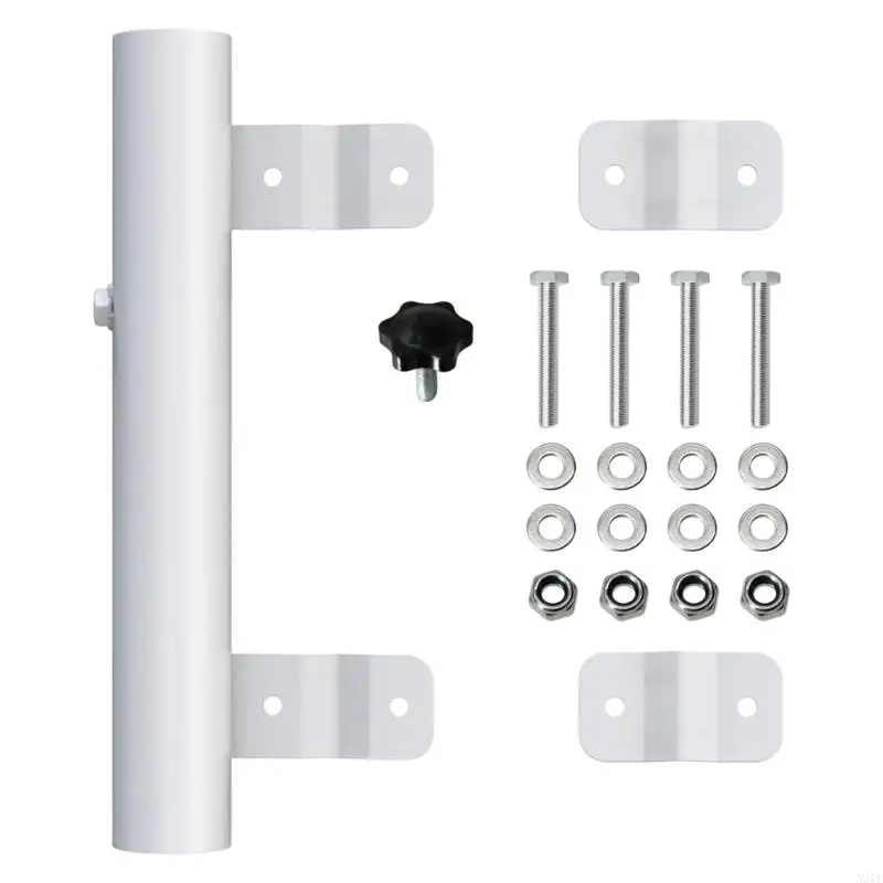 Vehicle Flagpole Mount with 2 Bracket Points, Backing Plates, and Fasteners for Recreational and Trail Displays X37F