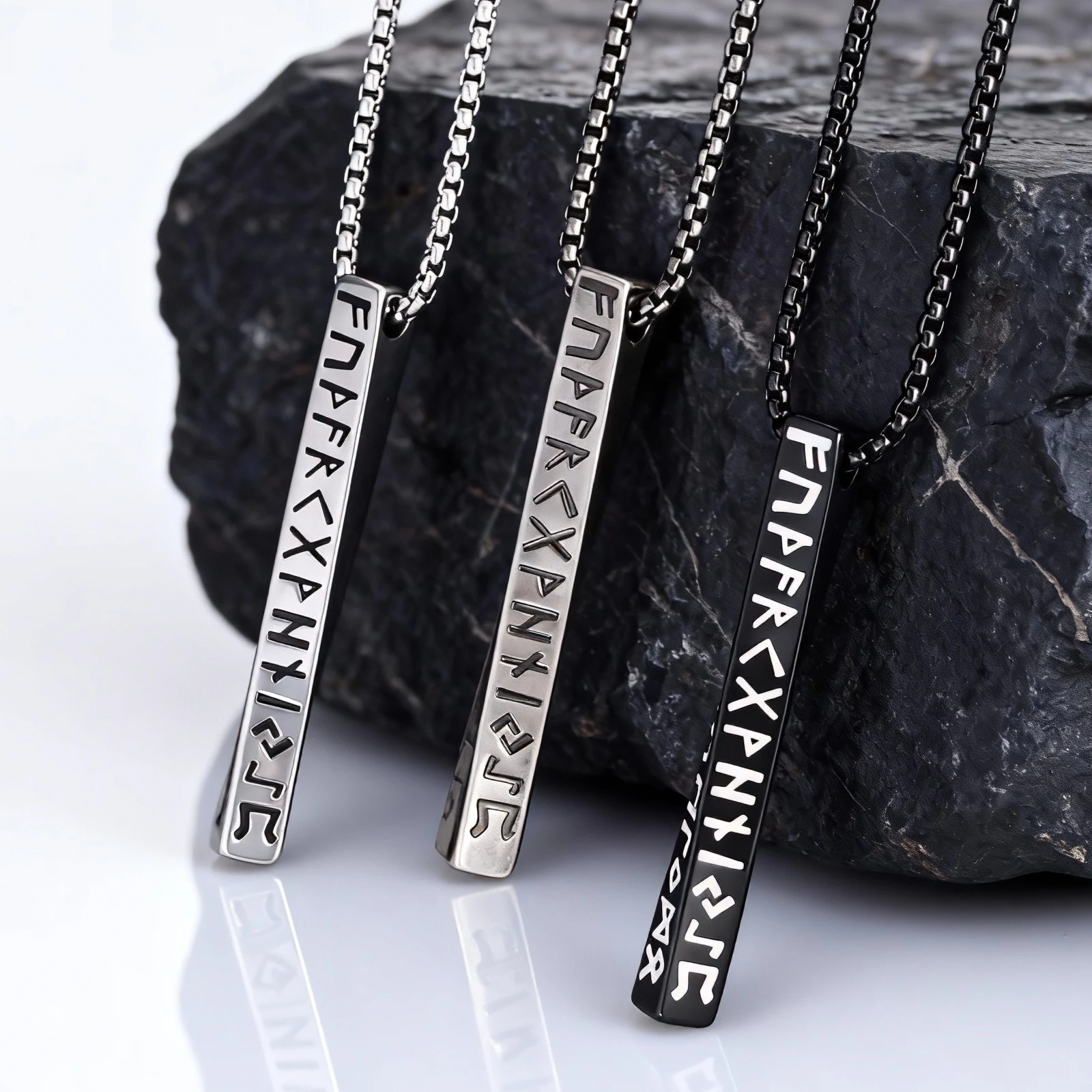 Viking Valknut naszyjnik dla mężczyzn stal nierdzewna stylowy Mobius geometryczny łańcuszek na szyję Norse Odin kołnierz biżuteria dla mężczyzn