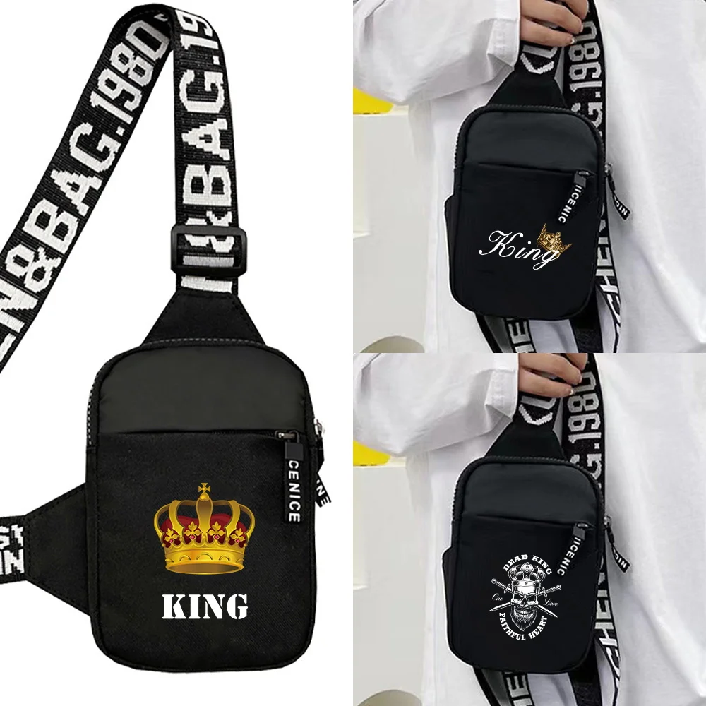 Chest Pack King Printing Series  Large Capacity Casual Sport Fashion Multi-functional Travel Hiking Crossbody Bag