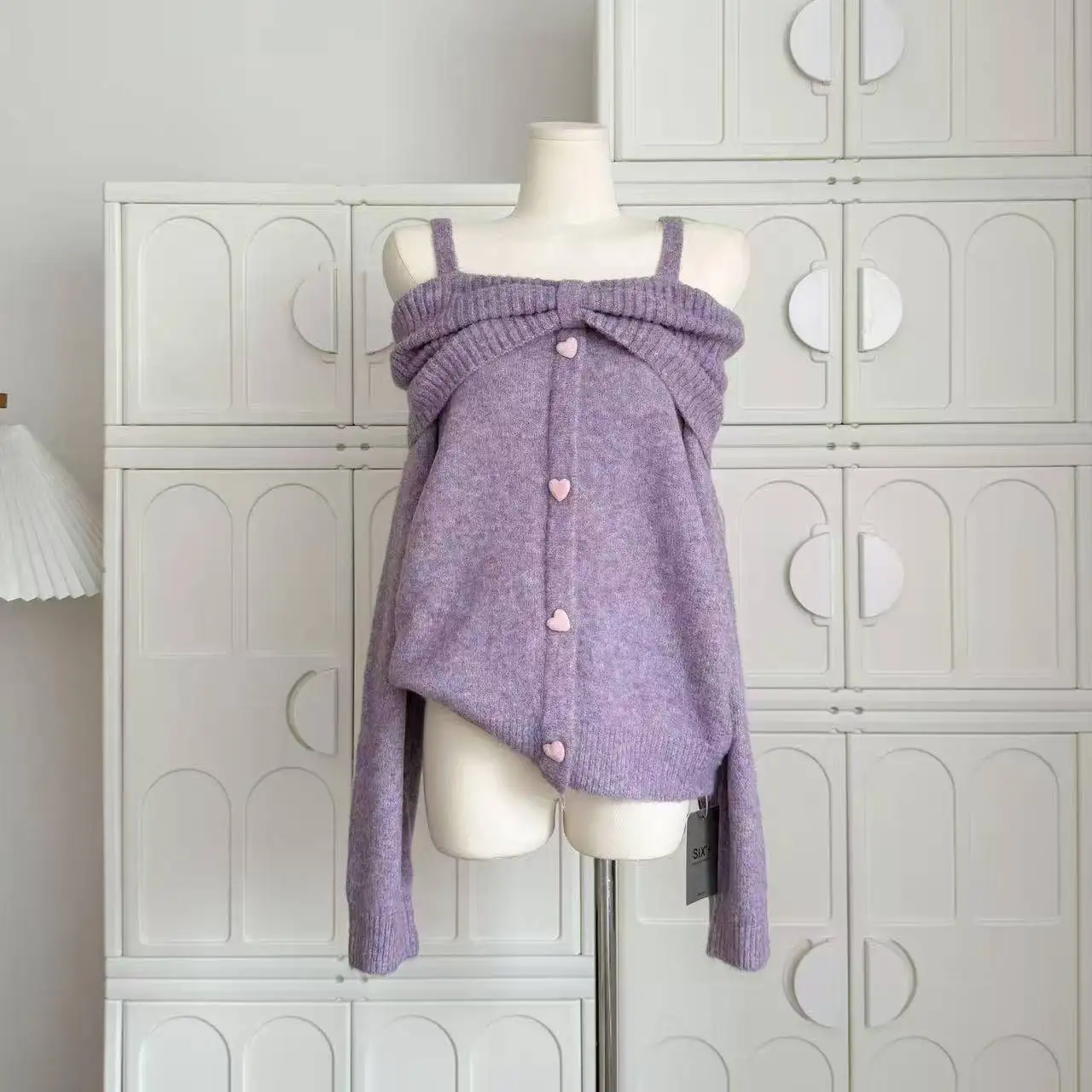 Sweet Streetwear Knitted Cardigan Women Japanese Style Y2k Harajuku Solid Elegant Sweater Bow Sexy Soft Pullover Girl 2024