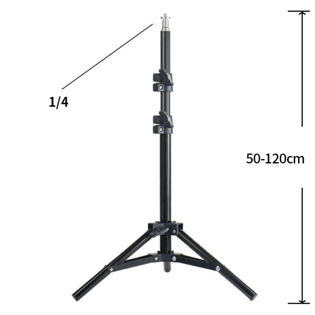 Portable Light Stand for Photographic Lighting Adjustable Tripod Bracket with 1/4 Screw Perfect for Fill Light Mic Ring Light