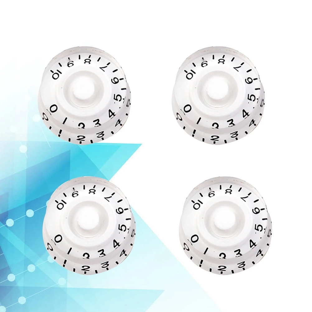 

4 pcs Volume Tone Control Replacement Rotary Knobs For Style Electric Guitar White Durable Vintage Look Premium Plastic