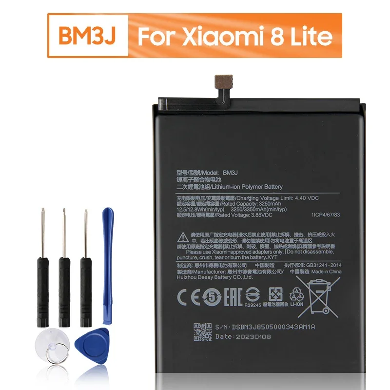 Replacement Phone Battery BM3J For Xiaomi Mi 8 Lite MI8 Lite 3350mAh with Tools