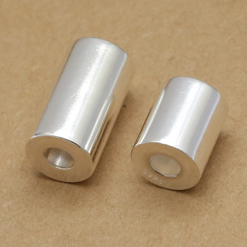 OD11xID4.5mm pure Solid 925 Sterling Silver Connector Straight TubeBeads Space Bead Jewelry Making Findings Jewelry Making