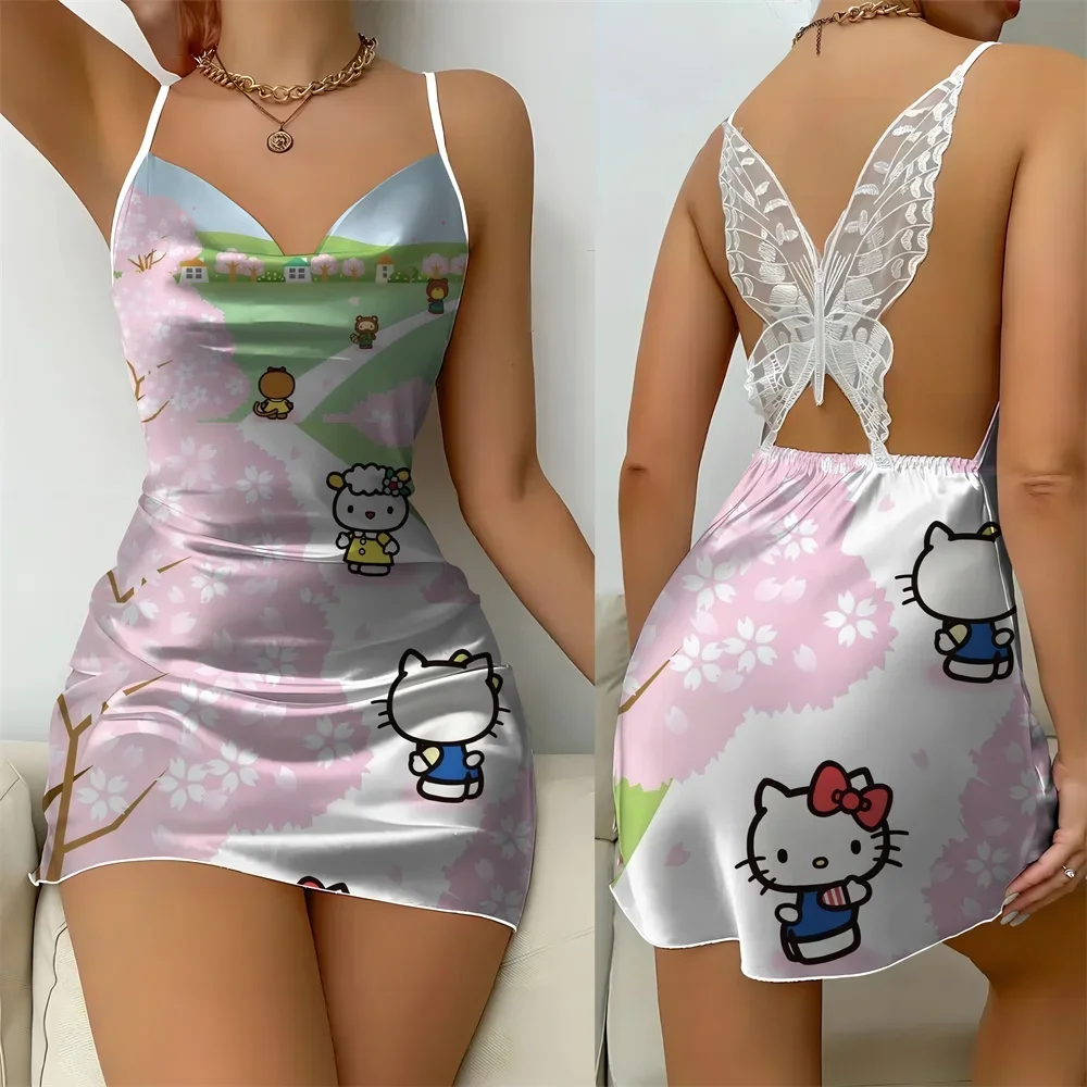 

New Sexy Home Dress for Women 2024 Disney Cartoon Pattern Female Pajama Fashion Summer Sleevesless Women's Pajama Free Shipping