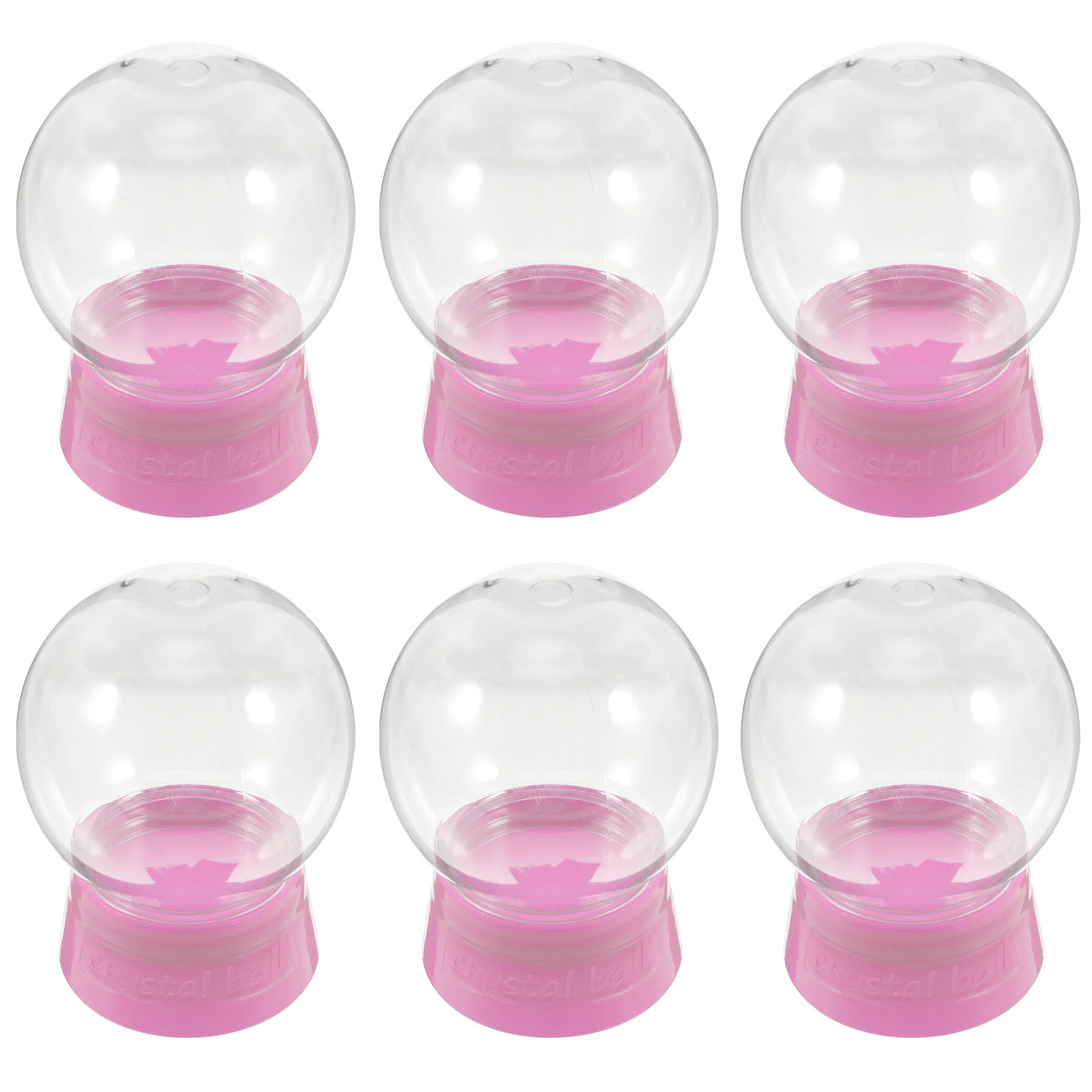 6 Pcs Homemade Crystal Ball Snow Globe Clear Plastic Globes Cookie Jar Empty DIY Water Keepsake Eternal Domes Child The Bell