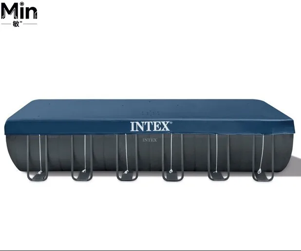 

INTEX 26364 24ft x 12ft x 52in Rectangular Above Ground Steel Frame Swimming Pool With Accessories For Backyard Family
