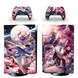 Anime Cute Girl PS5 Disc Skin Sticker Decal Cover for Console & Controllers PS5 Disk Skin Sticker Vinyl