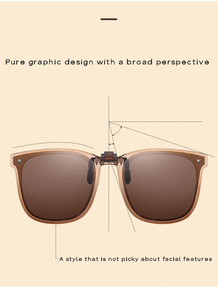 Faltbare tragbare Sonnenbrille clips polarisiert uv400 anti uva uvb übergroße quadratische hoch klappbare Sonnenbrille lentes de sol mujer – Detail 4