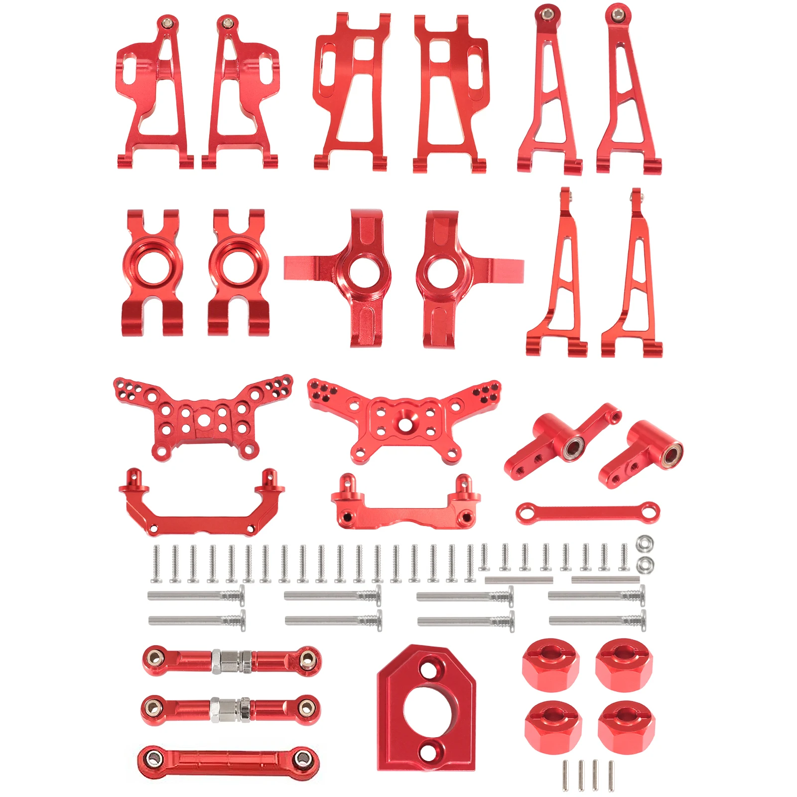 Mjx 14210 14209 H14BM Metal Steering Cup Upper Lower Swing Arm Set Shock Tower Bracket Body Post Hyper Go RC Car Upgrade Parts