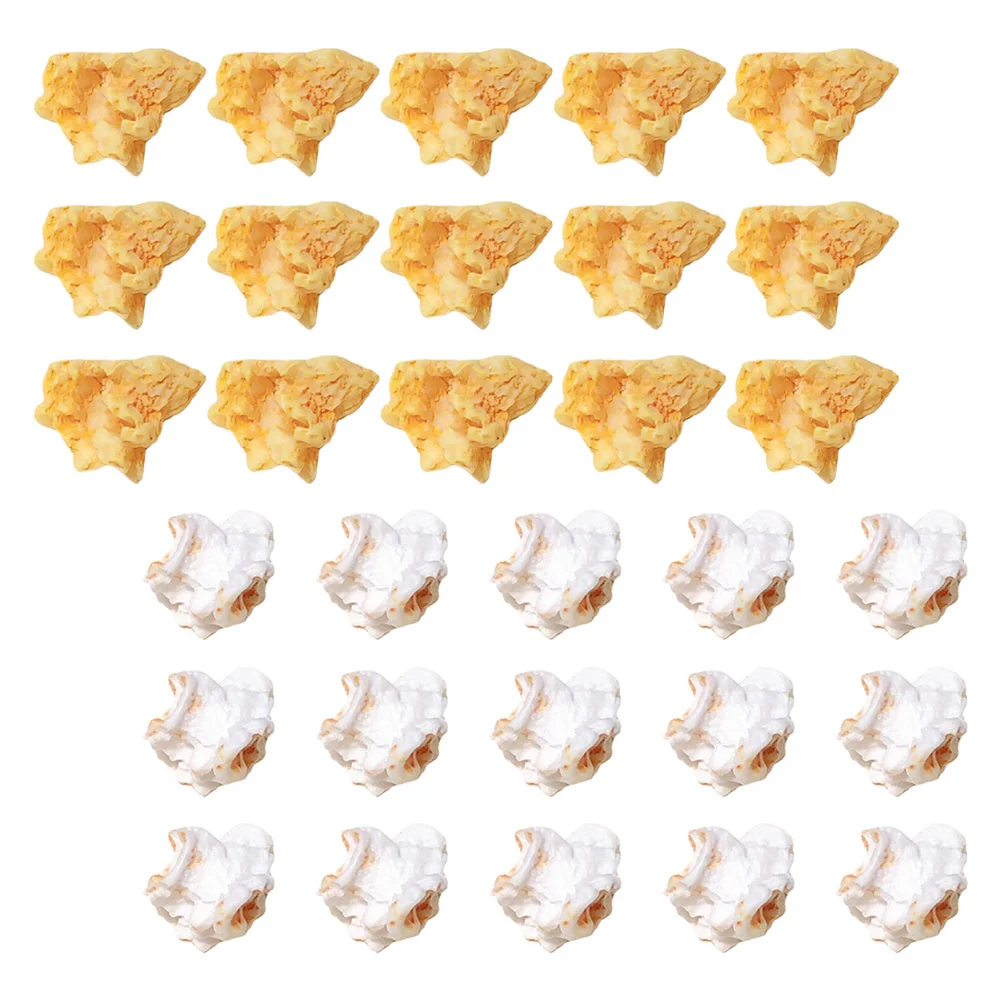 30 Pcs Charm Fake Food Popcorn Party Supplies Classroom Plastic Craft Decoration Simulated