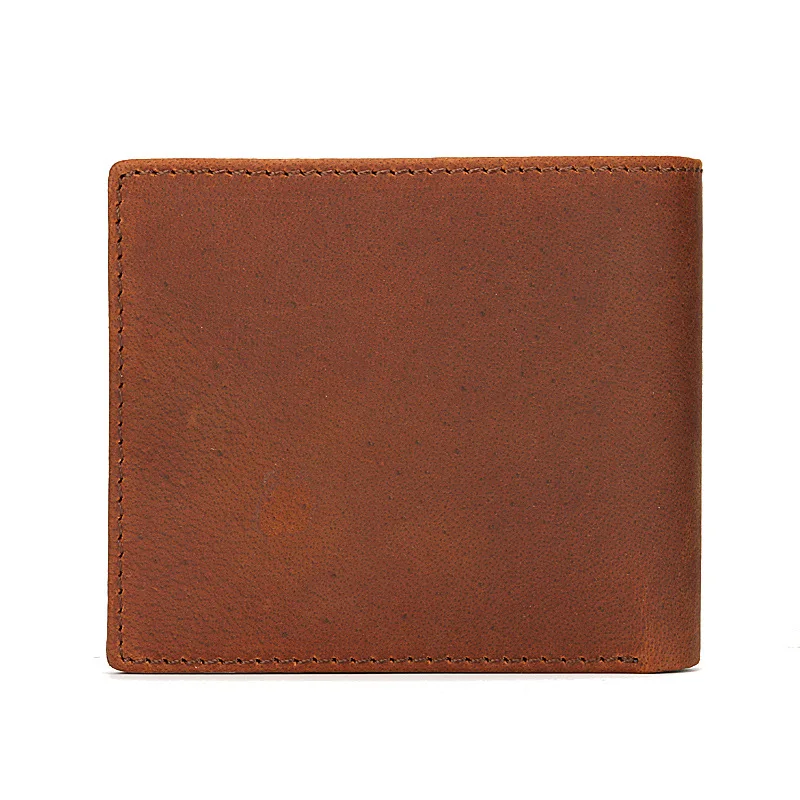 YH532 Crazy Horse Leather Men's Genuine Leather Top Layer Cowhide Wallet, Vintage Simple Horizontal Short Wallet