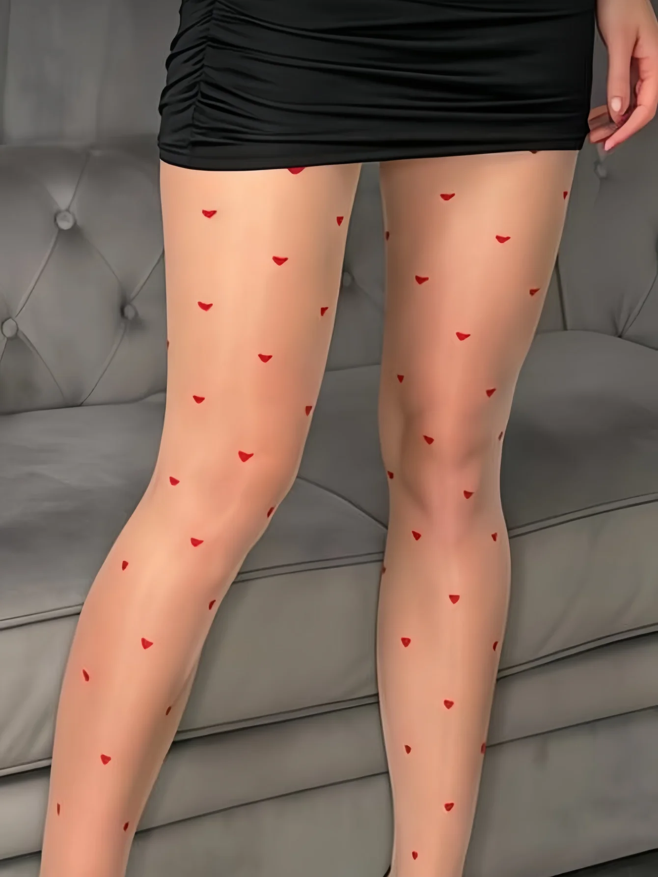 여성용 누드 하트 프린트 말 오일 양말 고탄력 스내그 방지 실키 스무스 로맨틱 내구성 있는 시어 팬티스타킹