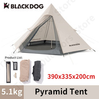 Naturehike-BLACKDOG 3-4 Persons Pyramid Camping Tent Outdoor 210D Oxford Cloth Pu3000mm Portable Double Layer Travel Hiking Tent