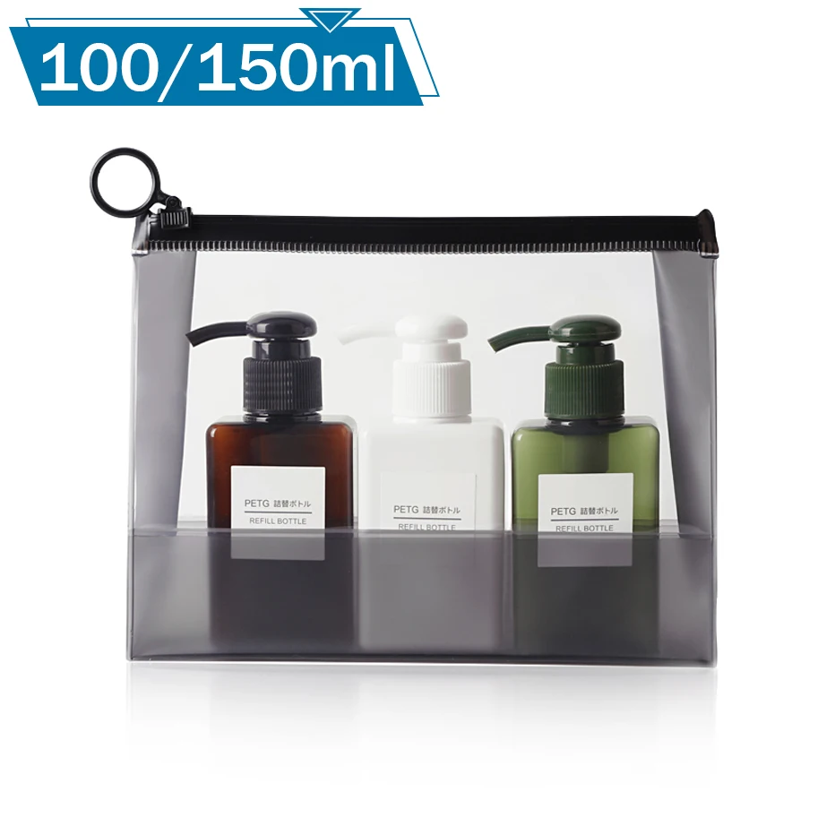 Travel Bottle Set Soap Dispenser Refillable Shampoo Shower Gel Conditioner Body Wash Lotion Dispenser  Storage Bottle 100/150ML