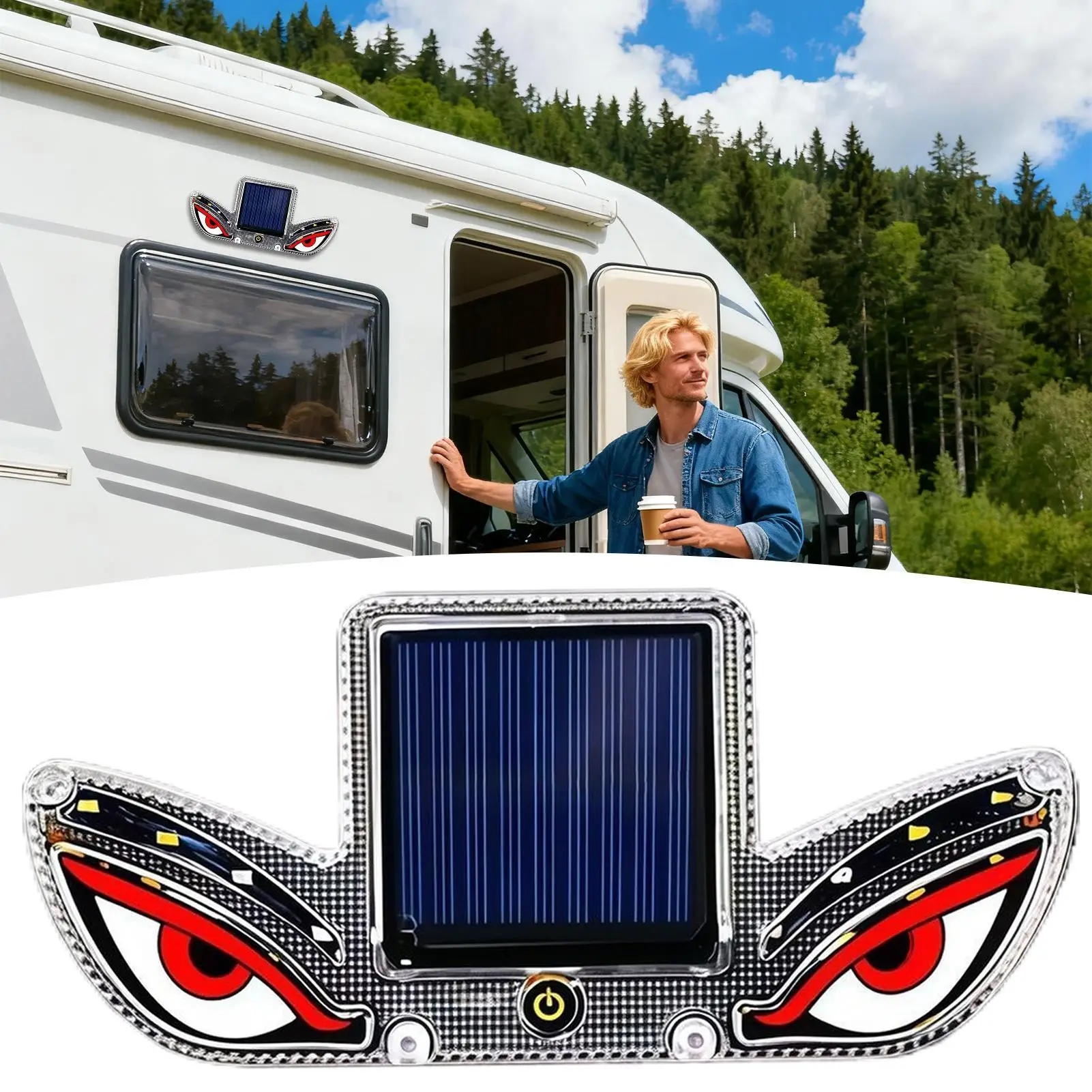 Security Lights For Cars Waterproof Multi-mode LED Flash Portable Solar Car Flashing Lights For Sedan SUV RV Pickup Van Vehicle