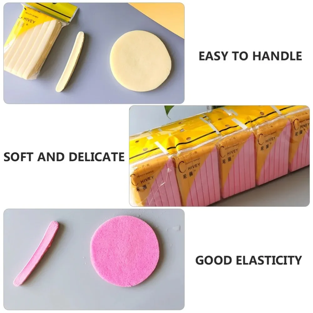 Nouveau Compressé cosmétique bouffée nettoyage du visage 12 pièces tampon de lavage soins de la peau éponge de nettoyage femmes