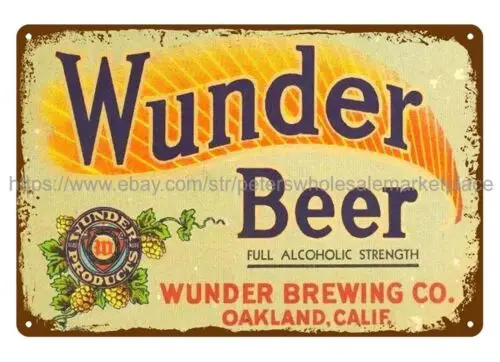 contemporary home kitchen art Wunder Beer bar pub brewery metal tin sign