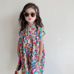 Girl Rompers Floral Print Short Sleeve Jumpsuits Long Pants Multipack Outfits