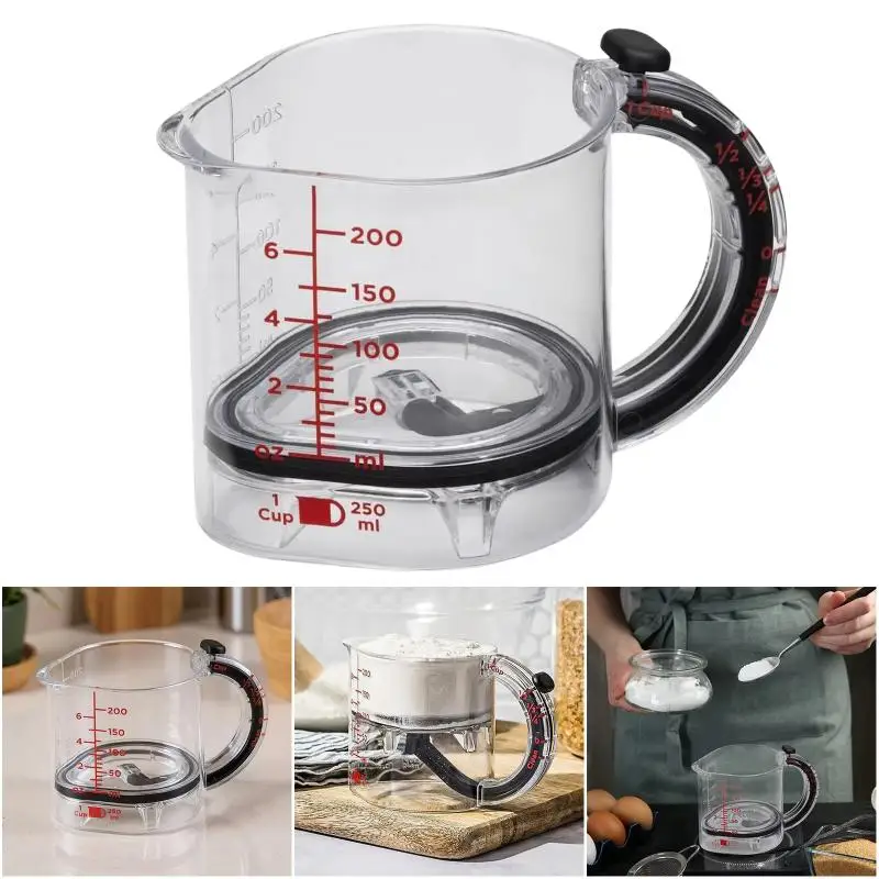 Comprehensive Kitchen Tool with Adjustable Measuring Cup and Scraper Base; Ideal for Baking and Cooking Use.