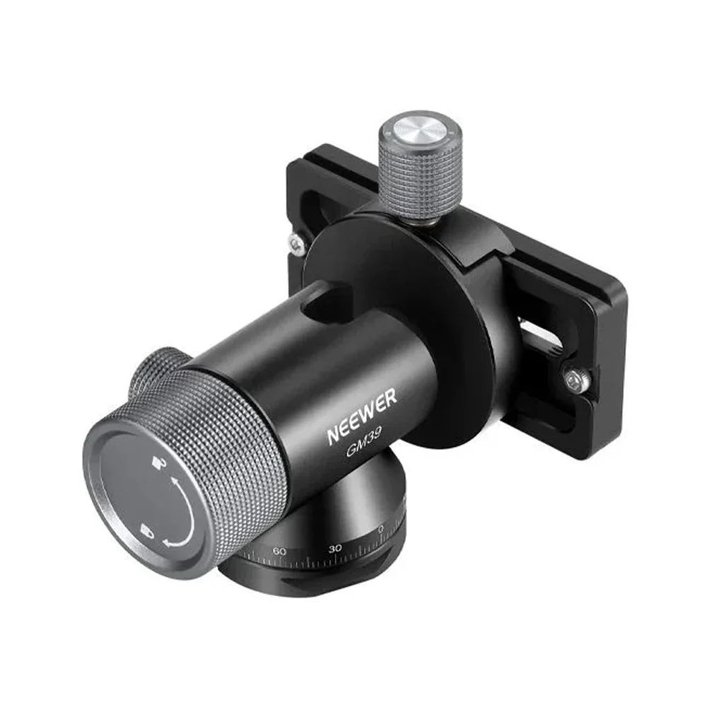 NEEWER Gimbal Head for Monopod Tripod Long Telephoto Lenses Metal Low Profile Ball Head 360° Pan 90° Tilt