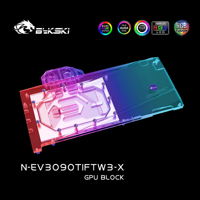 Bykski N-EV3090TIFTW3-X GPU استخدام كتلة المياه لبطاقة الفيديو EVGA RTX3090TI FTW3 ULTRA / غطاء كامل كتلة المبرد النحاس الأكريليك