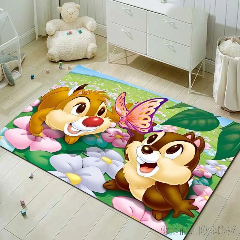 Disney chip 'n' dale impressão tapete para sala de estar quarto do miúdo decoração de casa área tapete antiderrapante sofá presente