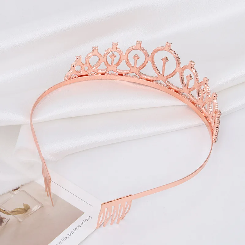 Fashion Bridal Crown Headband Rhinestones Birthday Crown Headband European American Bachelorette Party Headgear Hair Accessories