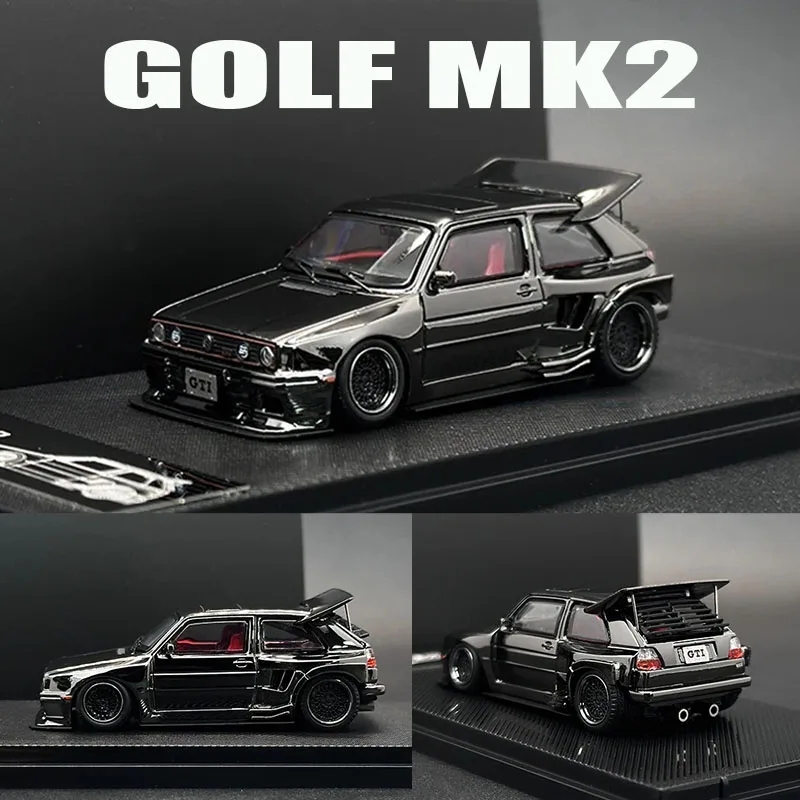 

In Stock Liberty64 1:64 GOLF MK2 KS Concept Modified Version Chrome GRAY Diecast Diorama Model Collection Miniature Toy