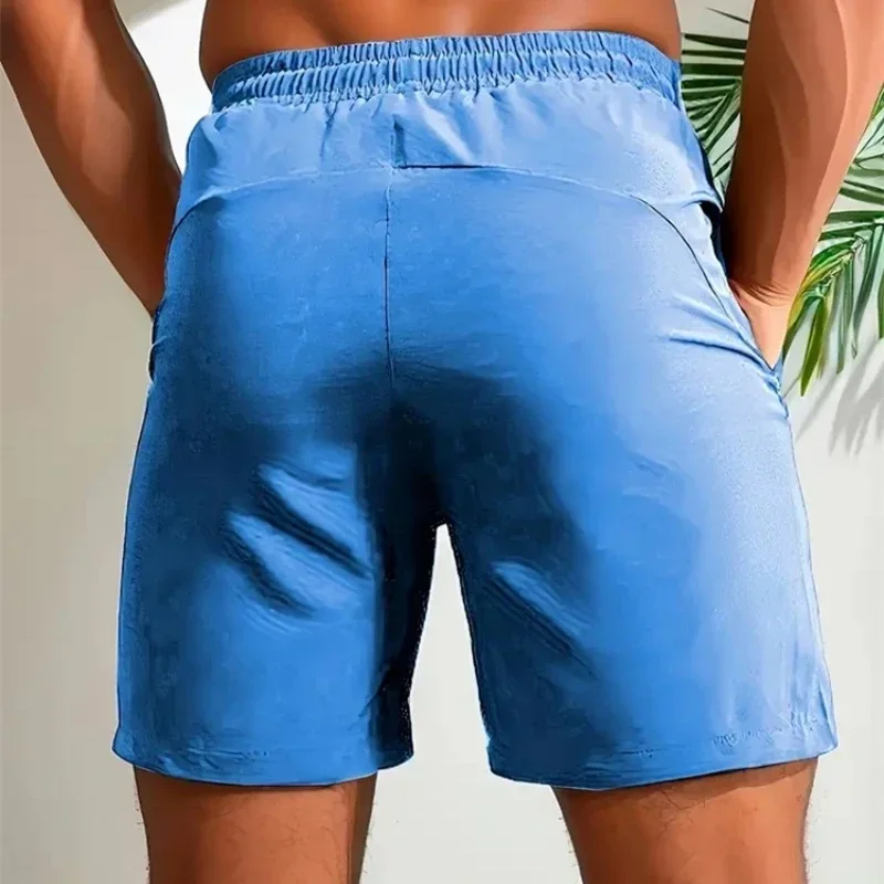 UETEEY-pantalones cortos de verano para hombre, Shorts transpirables de secado rápido con cordón, para gimnasio, correr, Fitness y entrenamiento