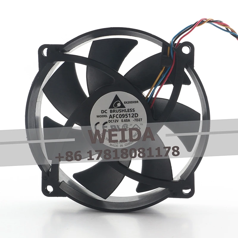 

Вентилятор охлаждения Delta DC12V 0.60A AC EC 9025 90X90X25MM 9CM с 4-проводным PWM-контролем скорости и контролем температуры корпуса AFC09512D