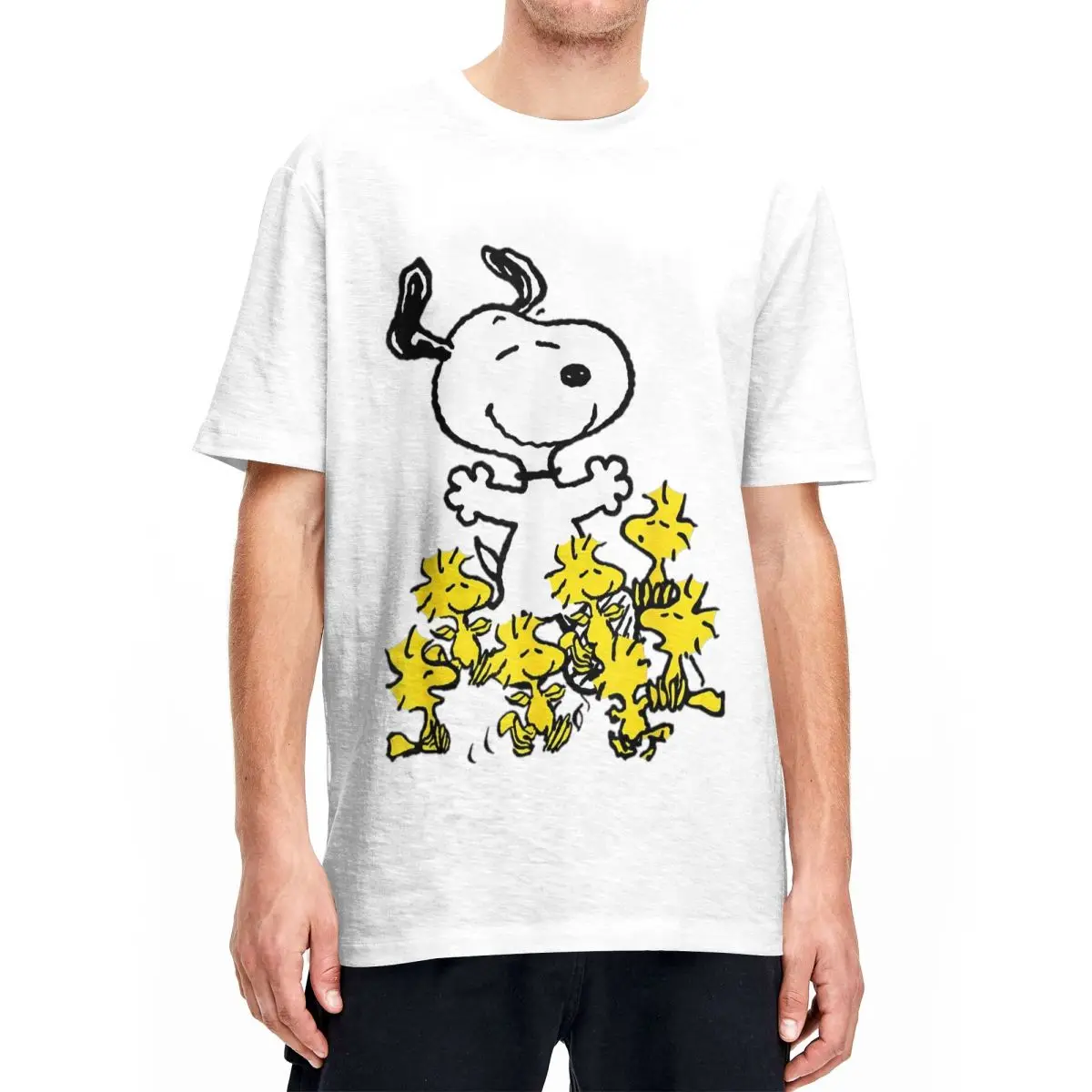 Funny Peanuts Snoopy Chick Party T-Shirts Men Women Round Neck 100% Cotton T Shirts Short Sleeve Tee Shirt Unique Clothes