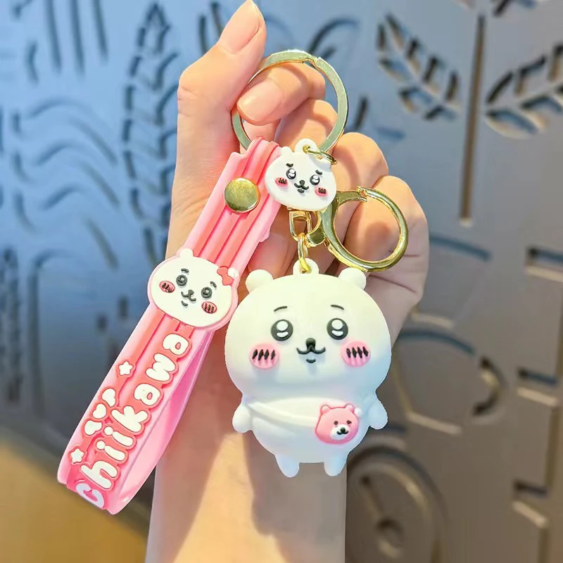 Chiikawa Keychain Cartoon Anime Figures Hachiware Usagi Key Ring Backpack Rucksack Pendant Cuddly Toy Ornaments Gifts Girls Kid