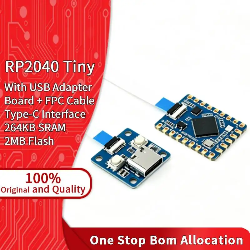 RP2040 Tiny Development Board Module USB Type-C Interface 264KB SRAM Dual Core ARM Cortex M0+133MHz Programmable I/O IC Board