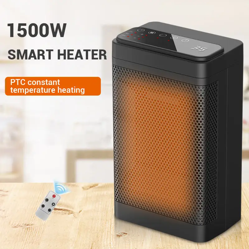 

Портативный тепловентилятор 1500 Вт керамический PTC нагревательный термостат управления светодиодной сенсорной панель тихая безопасность домашний офис настольный тепловентилятор
