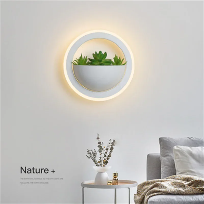 

Modern LED Wall Light with Plant Nordic Creative Wall Lamp Living room aisle Bedroom Sconce lamp Indoor Decoration LED Fixtures