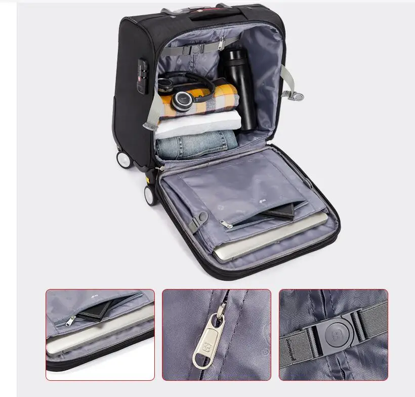 18 inch Business Travel Spinner Luggage Hand Suitcase Travel Rolling Luggage Suitcase Waterproof Travel Trolley Trolley Bags