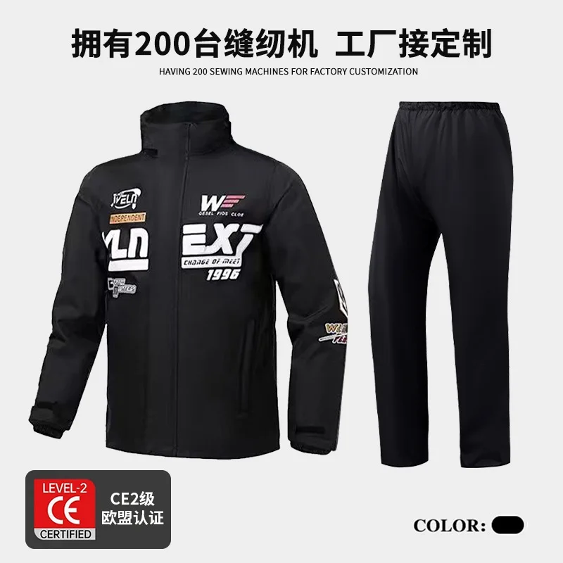 Split Rain Outfit Reflective Striped Heavy Downpour Resistant Apparel for Outdoor Trekking Full Torso Shield Rainwear Gear