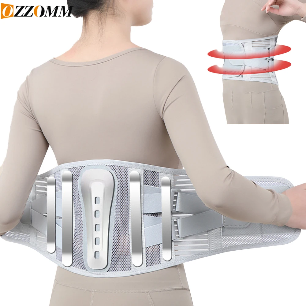 1PC Lower Back Brace with 4 Steel Stays & Removable Lumbar Pad – Breathable, Adjustable Support Belt for  Sciatica, Scoliosis