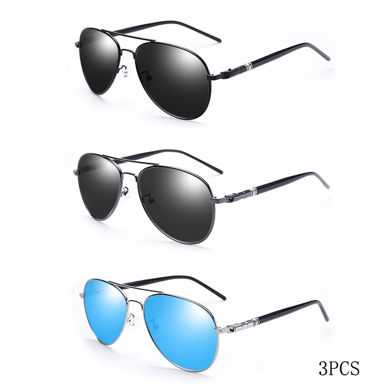 Mannen En Vrouwen Gepolariseerde Zonnebril Gekleurde Reflecterende Bril Driving Zonnebril Zwarte Unisex Pilot Lenzen Uv400