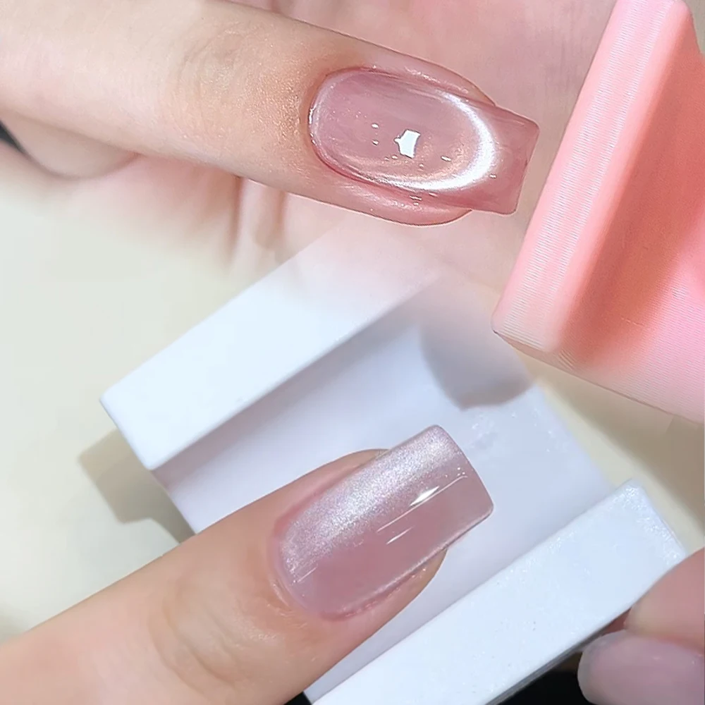 5D U-شكل الفرنسية عين القط مسمار الفن المغناطيس الأبيض/الوردي المخملية UV المغناطيسي عين القط هلام لتقوم بها بنفسك طلاء الأظافر لتقوم بها بنفسك مانيكير أدوات المغناطيس #1